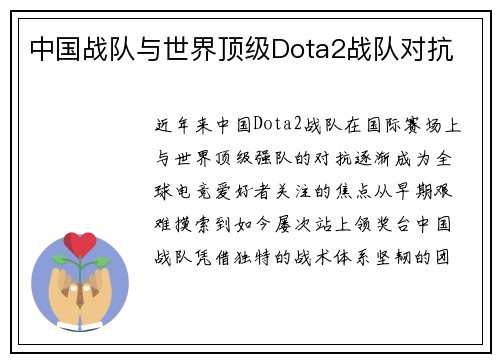 中国战队与世界顶级Dota2战队对抗